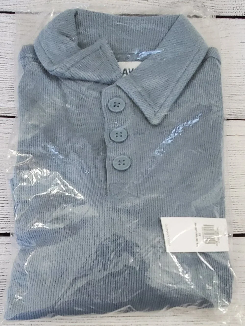 Old Navy Toddler Boy Oversized Long-Sleeve Ribbed Polo Sweater Size 3T NWT Blue